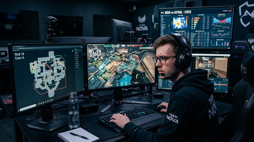 e-Sport : Bukan Dunia Sembarang Gamers A Focused Esports Player Analyzing Strategy On Mul 9a46bcd4bc 1024x572